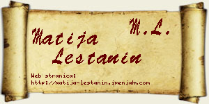 Matija Leštanin vizit kartica